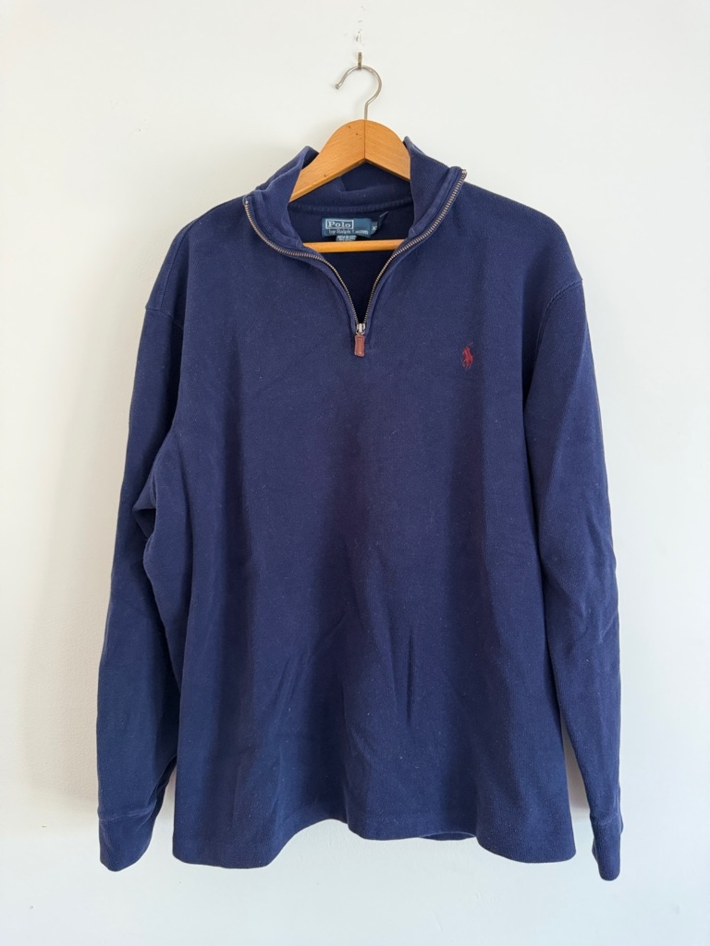 Polo by Ralph Lauren Navy Half-Zip Pullover with Red Pony